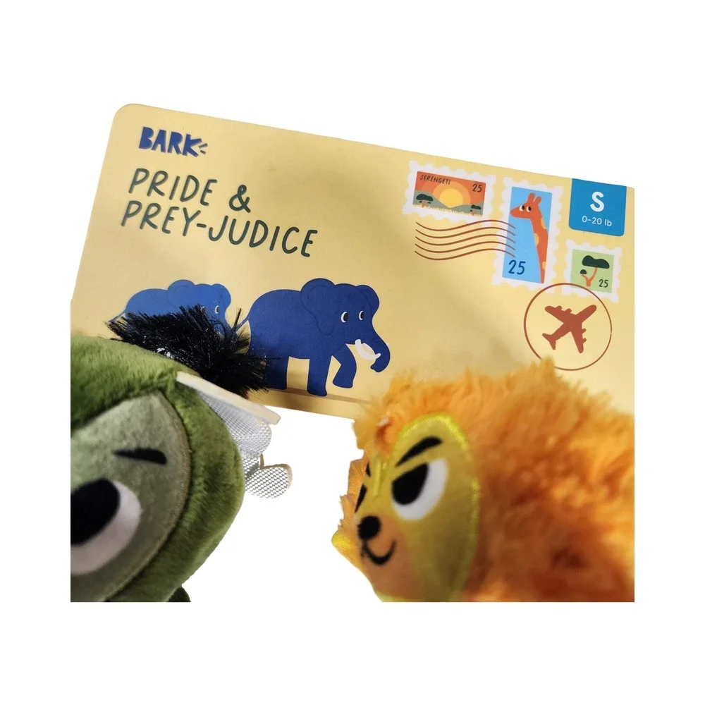 Bark Pride Prejudice 2 Squeaker Dog Toy Lion Antelope Mail Envelope S 0-20lb‎